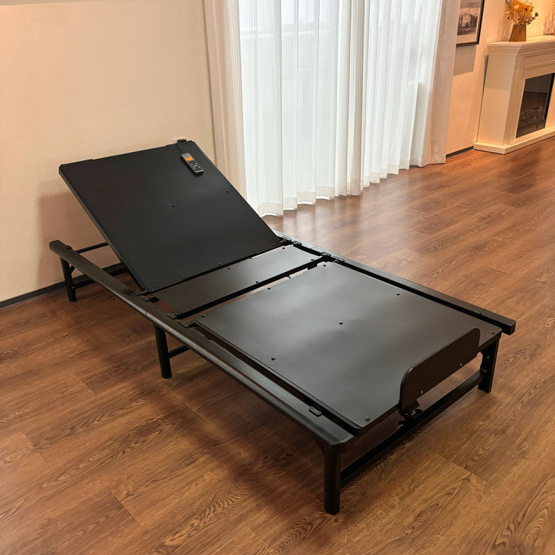 Adjustable Bed Frame,Twin Xl Size 2 Motor Design, Independent Head And Foot Incline, Zero Gravity, Tv And Head Tilt Presets, 450 Lbs Capacity Twin Xl Black Iron Bedroom American Design Bed Frame
