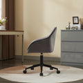 Velvet Home Office Chair, Modern Home Desk Chair With Wheelsvanity Chairs For Living Room, Bedroom,Study Room,Computer Chair Grey Fiber Foam And Polyester Fiber Pad Iron