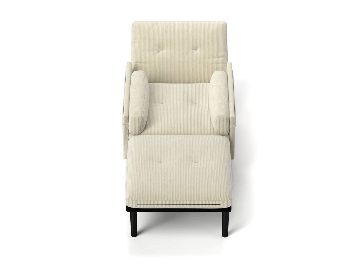 Ivory Sofa Chair With Recline Fuction Ivory Velvet Metal Primary Living Space Medium Soft Loose Back Pillow Top Arms Foam Fabric Metal 1 Seat