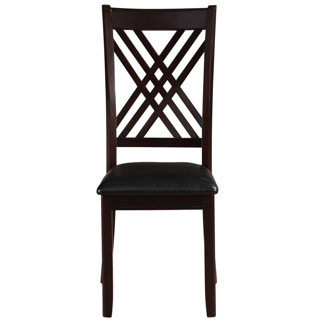 Black And Espresso Cross Back Side Chairs Set Of 2 Espresso Espresso Dining Room Contemporary Side Chair Rubberwood Cross Back Set Of 2 Wood Fabric