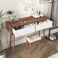 Entryway Table With 2 Carved Panel Drawers, Console Table With Storage Space And Wood Legs,Sofa Table Behind Couch For Hallway, Living Room, Natural Color Natural Particle Board Mdf