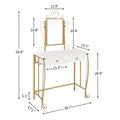 Vanity Mirror Table Set, Makeup Desk Vanity With Stool, Vintage Bedroom Vanity Lots Storage Dressing Table White For Women And Girls White 2 Drawers American Design Metal & Wood
