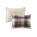 6 Piece Printed Herringbone Quilt Set With Throw Pillows Neutral King Cal King Neutral Polyester