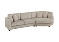 Contemporary 2Pc Sectional Set Xl Plush Corduroy Fabric Camel Color Laf Sofa Raf Round Chaise W Pillows Living Room Couch Camel Wood Primary Living Space Soft Cushion Back Contemporary,Modern L Shaped Rubberwood Corduroy 4 Seat