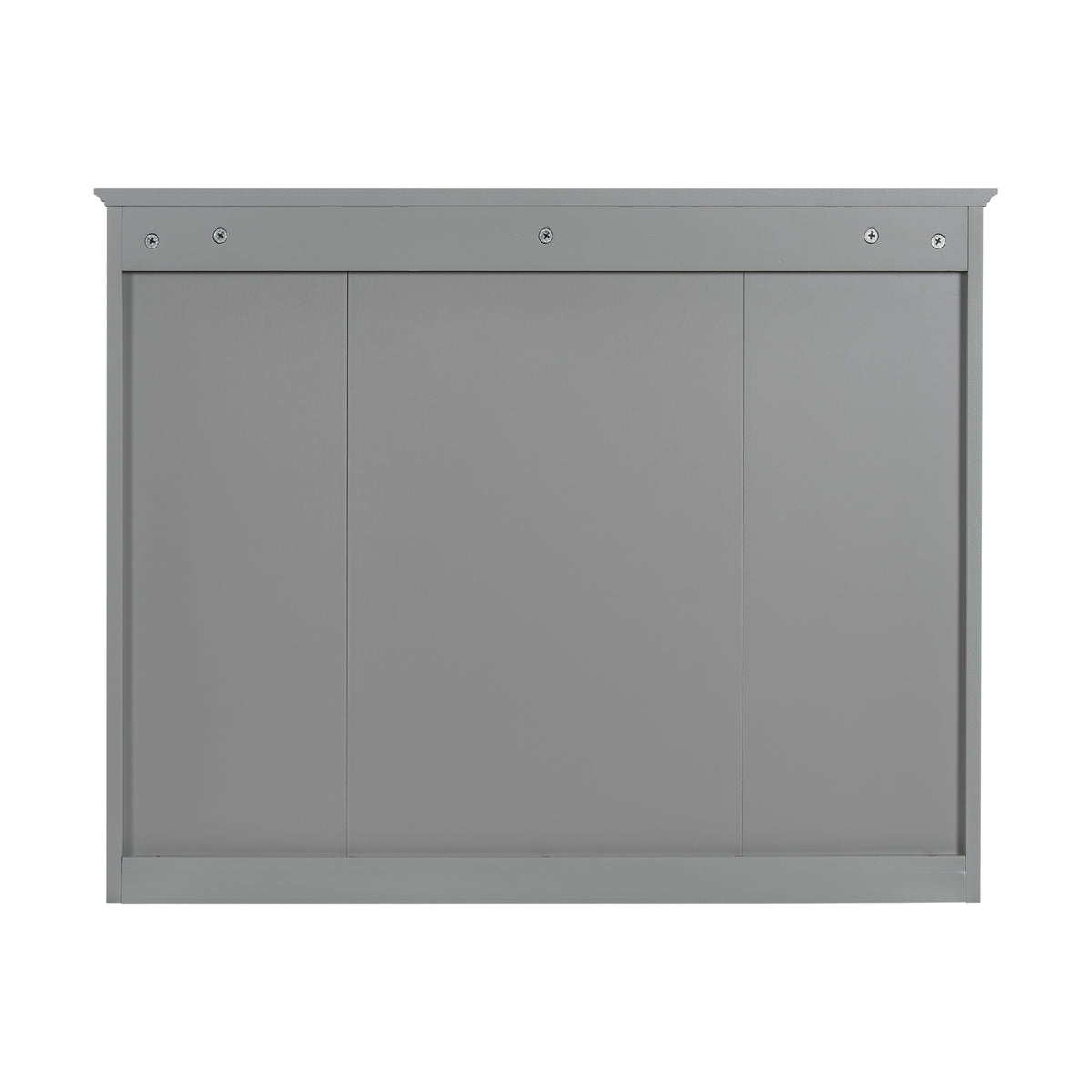 35'' X 27.5'' Medicine Cabinet, Wall Mounted Bathroom Storage Cabinet, Modern Bathroom Wall Cabinet With Mirror, Mirror Cabinet With 6 Open Shelves Not Include Bathroom Vanity Grey 1 5 Mirror Included Bathroom Wall Mounted Mdf Painted