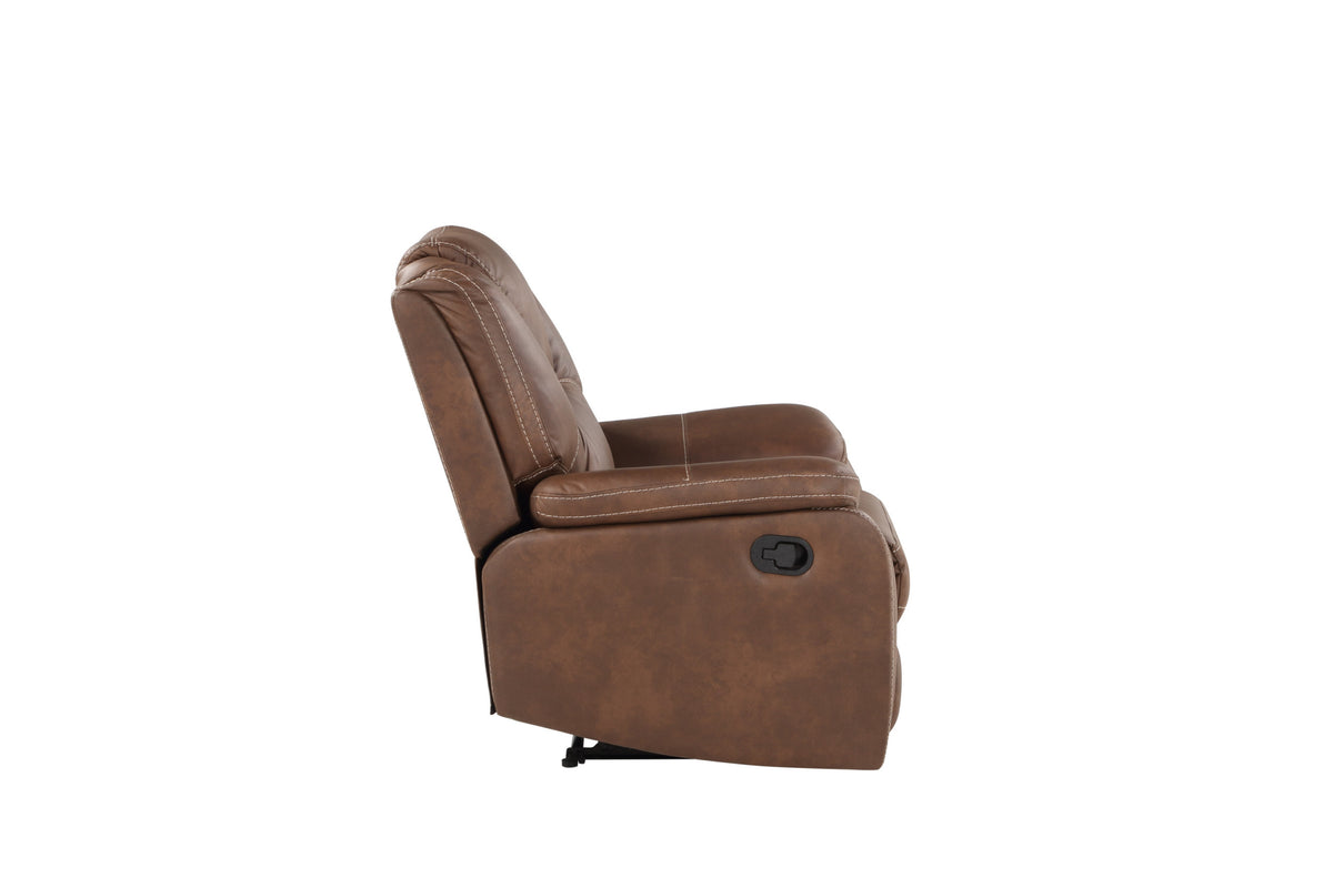 Katrine 3 Piece Living Room Set Brown Dark Brown Fabric