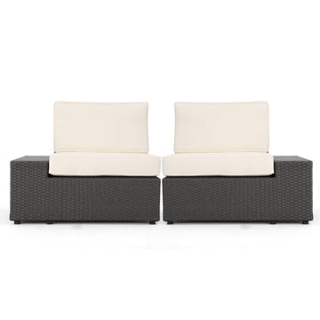 Santa Cruz Arm Chairs L & R Grey Pe Rattan Iron