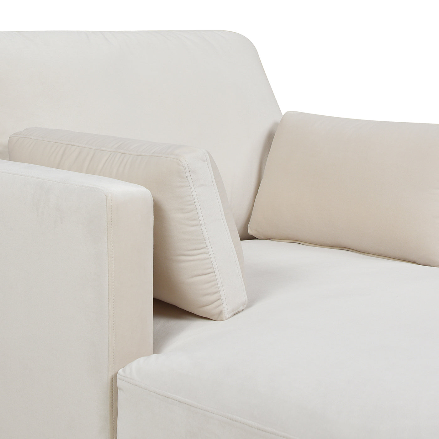 Knox 65" Modern Farmhouse Chaise Lounge Chair, French Beige Performance Velvet Beige Foam Velvet