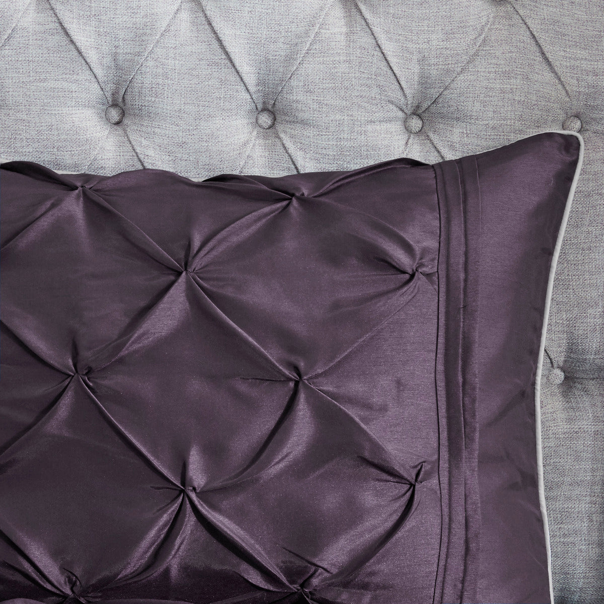 7 Piece Tufted Comforter Set Plum King King Plum Polyester