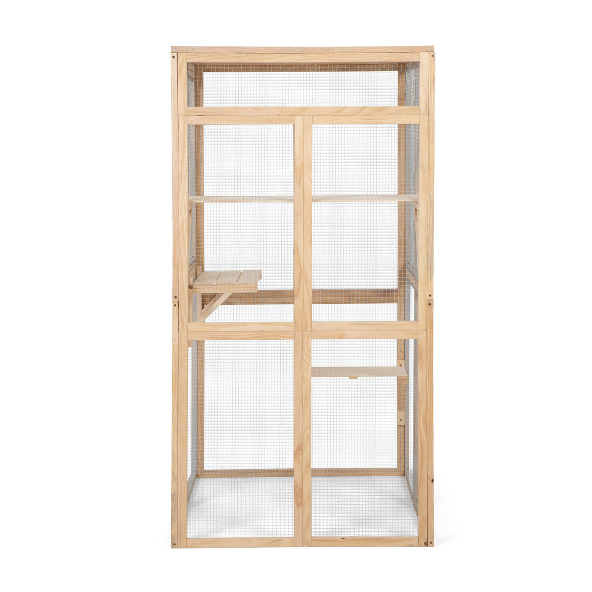 Wooden Cat Catio, Outdoor Cat Enclosure, Cat House With Platforms, Sunshine Board, Hammock, Door, Kitten Cage Condo, Burlywood Burly Wood Wood Metal