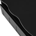 Flexible Cream Style Coffee Table With 2 Brake Wheels, Cloud Top Side Table With Drawer, Irregular Center Table With Large Storage For Living Room, Black, 39.37''X 23.6'' Black Particle Board