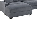 Living Room Furniture 1Pc Ottoman Dark Gray Corduroy Soft Cushion Cocktail Ottoman Wood Legs Dark Gray Primary Living Space Grey Contemporary,Modern Rectangle Corduroy