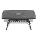 Cushions In Random Colors 5 Piece Set Of Cast Aluminum Patio Furniture With Cushions Yes Dining Set Black Seats 4 Rust Resistant Frame Water Resistant Cushion Garden & Outdoor Complete Patio Sets