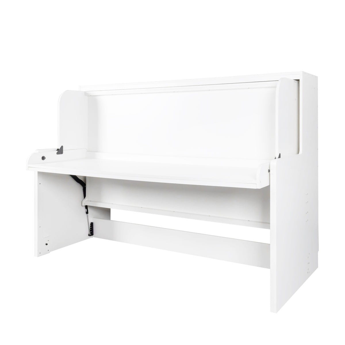 Murphy Bed With Desk, Ideal Bedroom Furniture For Small Spaces, Horizontal & Vertical Pull Out Beds And Space Saving Furniture, Foldable Beds Horizontal Single White Particle Board Mdf