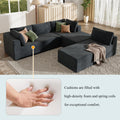 Modern Large Modular Sectional Sofa For Living Room, Bedroom, Salon, 3 Piece Free Combination Gray Polyester 3 Seat