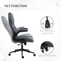 Vinsetto High Back Office Chair With Flip Up Armrests, Swivel Computer Chair With Adjustable Height And Tilt Function, Dark Gray Dark Gray Polyester