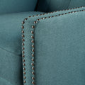 Classic Teal Fabric Push Back Chair Teal Fabric