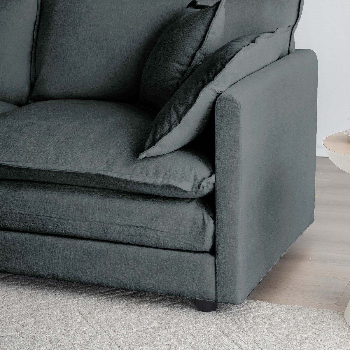 Chenille Two Seater Sofa With 1 Footrest, 2 Seater L Shaped Sectional With Ottoman,Loveseat With Ottoman For Small Living Space, Gray Chenille Gray Chenille 2 Seat