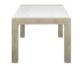 7Pc Dining Set Contemporary Style White Genuine Marble Stone Rectangular Table Full Back Upholstered Chairs Beige Gray Dining Room Wooden Furniture Wood Wood Gray Seats 6 Wood Dining Room Fixed Table Contemporary,Modern,Transitional Rectangular Trestle