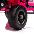 24V Two Seater Kids Ride On Truck Car W Parents Control,200W*2,Seat Width 20.28In,Four Wheel Suspension,Led Lights,Music,Mp3,Bluetooth,Two Independent Seat Belts,Suitable For Off Road For Kids Aged 3 Pink 100 149 Lbs Polypropylene