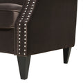 Elaine Camel Back Sofa Accents, Deep Brown Performance Velvet Brown Foam Velvet 3 Seat