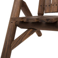 Outsunny 2 Seat Wooden Adirondack Chair, Patio Bench With Table, Outdoor Loveseat Fire Pit Chair For Porch, Backyard, Deck, Carbonized Brown Wood