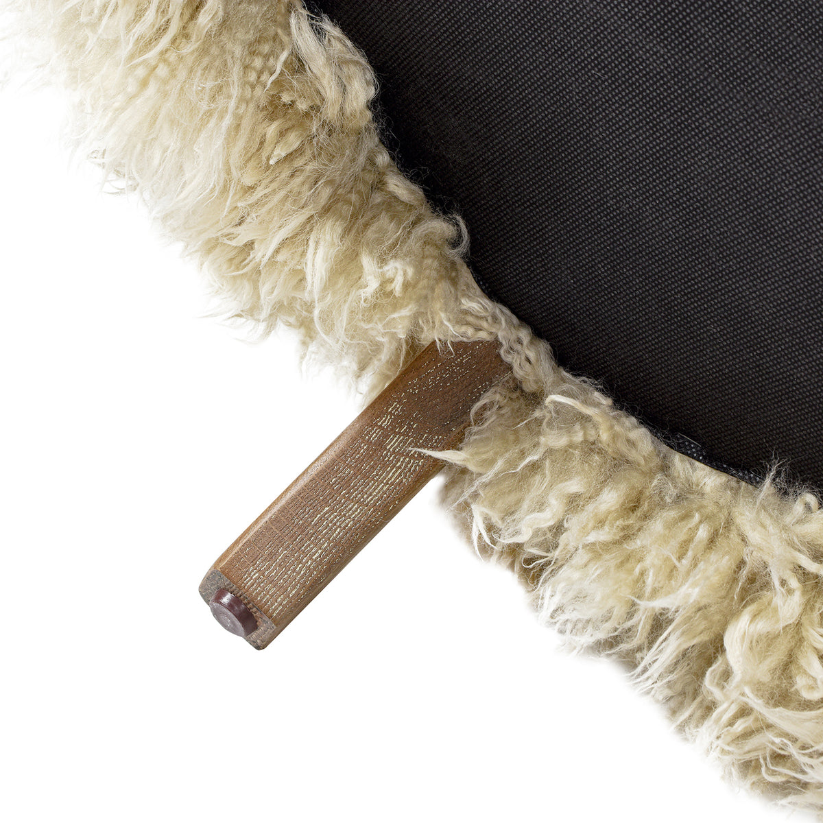 Enchante 28.5" Mongolian Sheepskin Accent Arm Chair, Taupe Beige Genuine Fur Taupe Natural Foam Fur