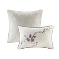 8 Piece Cotton Comforter Set Purple Taupe Queen Queen Purple Taupe Polyester