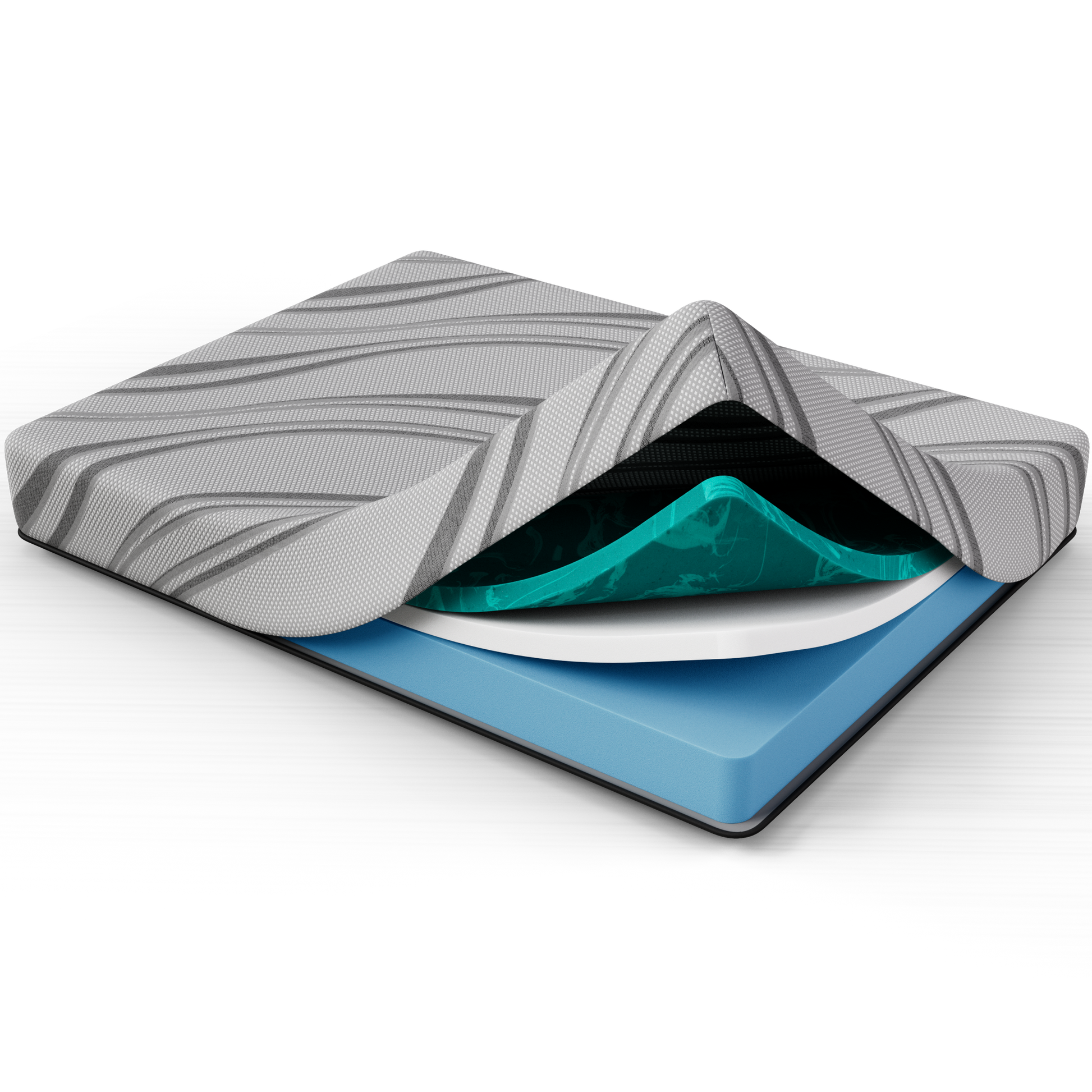 Bib: Nl 10" Pro Gel Foam Medium Eastern King Gray Memory Foam Fabric King