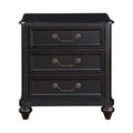 Charcoal Brown Finish Traditional Bedroom Furniture 1Pc Nightstand Of 3 Drawers Antique Handles Classic Design Bedside Table Brown Mix 3 Drawers Bedroom Classic,Traditional Wood