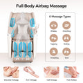 Bosscare Sl Zero Gravity Massage Full Body Chair With Voice Control Shiatsu Recline Beige Beige Gold Leather Leather