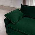 Oversized Modular Cushion Sofa, Portable Ottoman, L Shaped Corner Low Back Deep Seating Spacious Sofa Setfor Home Apartment Living Room Set, Green Corduroy Green Corduroy 3 Seat