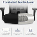 Big And Tall Office Chair 500Lbs Ergonomic Office Chair For Heavy People With 3D Armrest, Quiet Rubber Wheels, Adjustable Lumbar Support And Headrest Heavy Duty Metal Base Mesh Chair Nylon Black