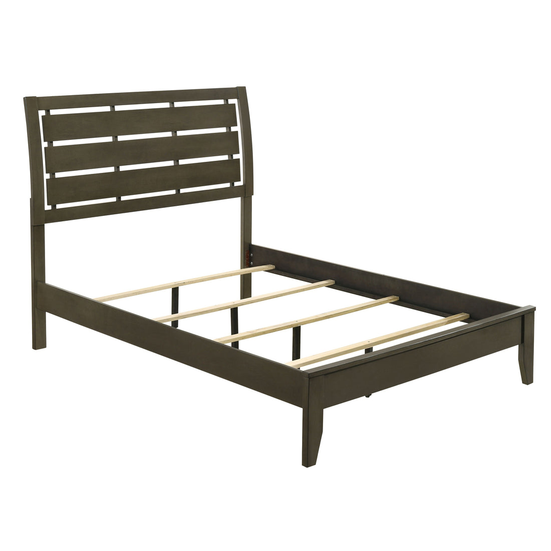 Grey Queen Sleigh Bed Box Spring Required Queen Grey Wood Gray Contemporary Panel Wood