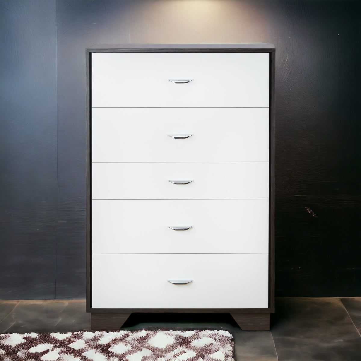 Eloy White & Espresso Finish Chest Espresso,White Mdf