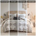 4 Piece Printed Duvet Cover Set With Throw Pillow Queen Black Ivory Polyester