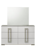 Olivia Contemporary Style Mirror Made With Wood In White White Contemporary Solid Wood Mdf Wood