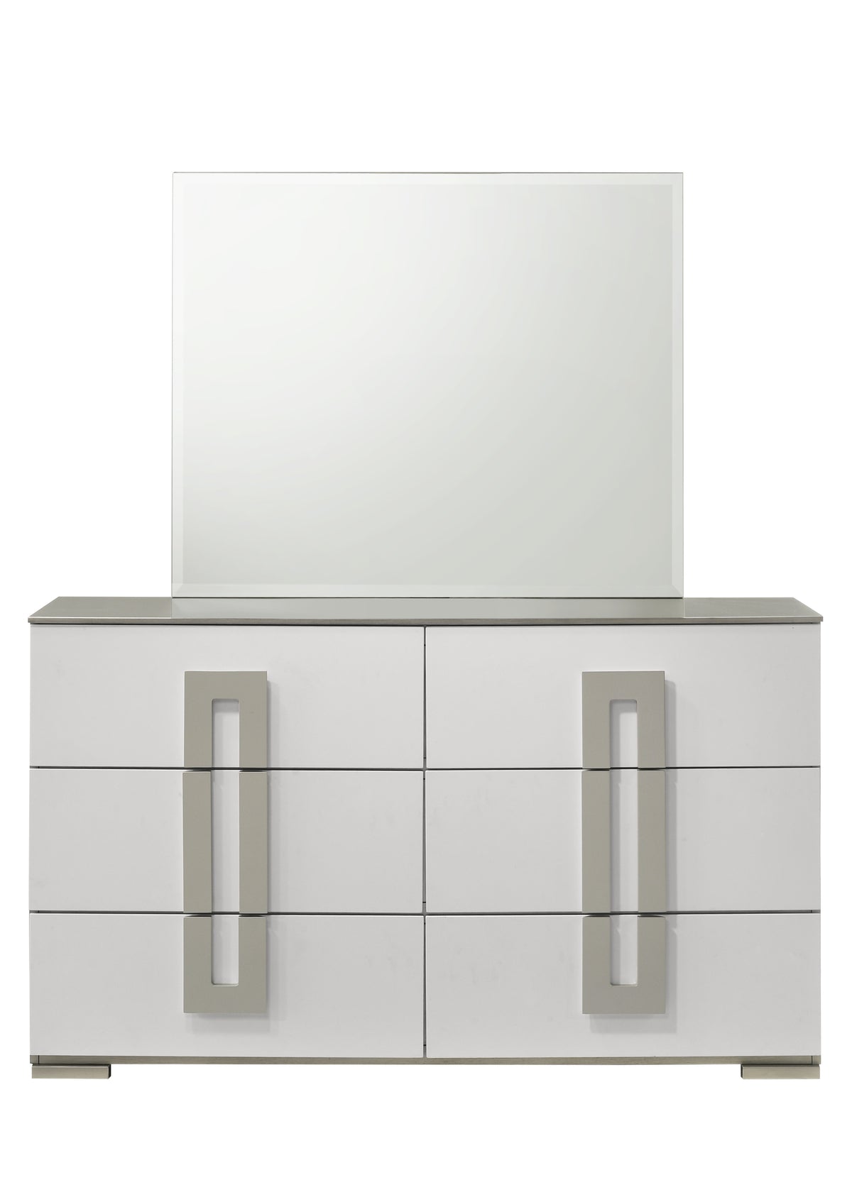 Olivia Contemporary Style 4 Pc Queen Bedroom Set With Led Headboard Made With Wood In White Box Spring Required Queen White Wood 4 Piece Set Bedroom Bed Included,Dresser Included,Mirror