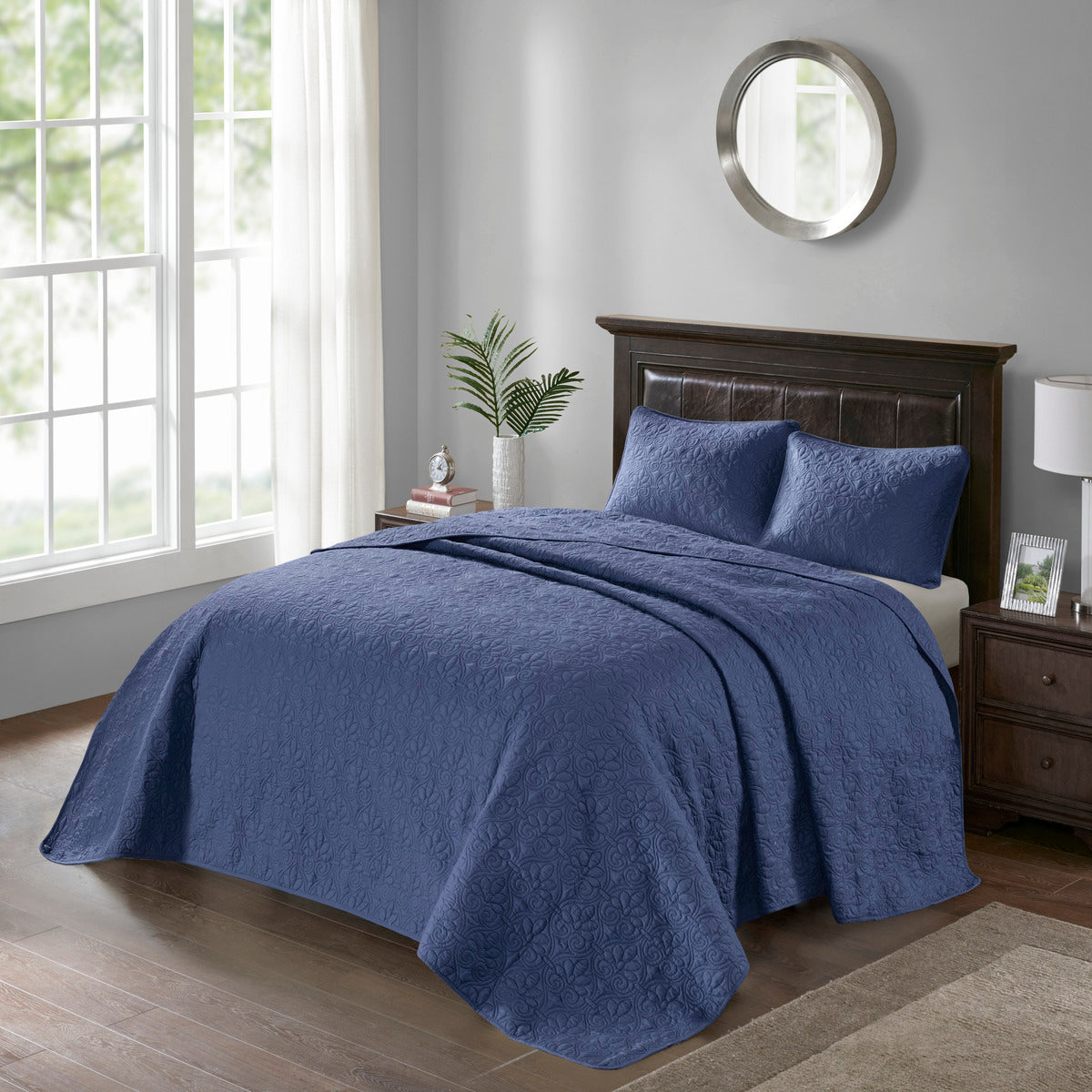Reversible Quilt Set Navy Twin Twin Xl Navy Cotton