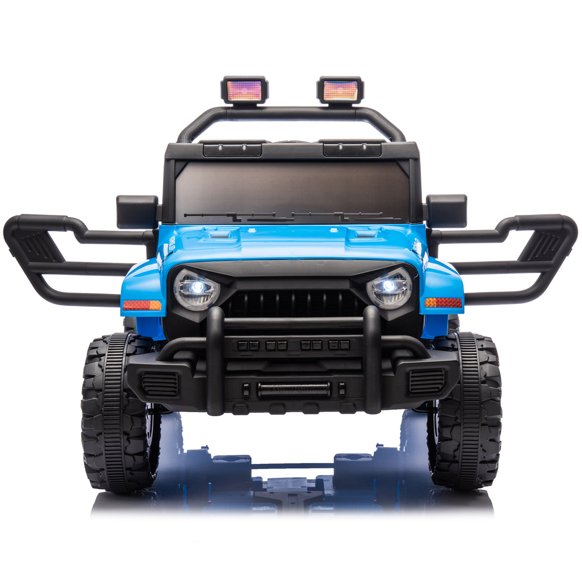 12V Kids Ride On Electric Car W Parents Control,Dual Drive, Four Wheel Suspension,With Music,Bluetooth,Mp3,Usb,With Headlights, Steering Wheel Quick Release,Slow Start For Kids Aged 3 4. Blue 50 99 Lbs Polypropylene