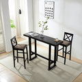 Bar Table, Extra Long Entryway Table For Entryway, Hallway, Living Room, Foyer, Corridor, Rectangular Wood High Top Kitchen Dining Table, Black Matt Black Solid Wood Mdf