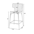 28Inch Counter Height Bar Stools Set Of 2, Modern Bar Upholstered Chairs With Pu Leather, Metal Footrest And Frame For Kitchen Island, Bar Table, Dining Room, Gray Solid Kitchen Solid Back Set Of 2