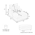 39 Inch Spring Upholstered Armchair And Ottoman Set Comfortable Single Sofa With Cup Holder And Corduroy Fabric, Perfect For Living Room Or Bedroom Gray Corduroy 1 Seat