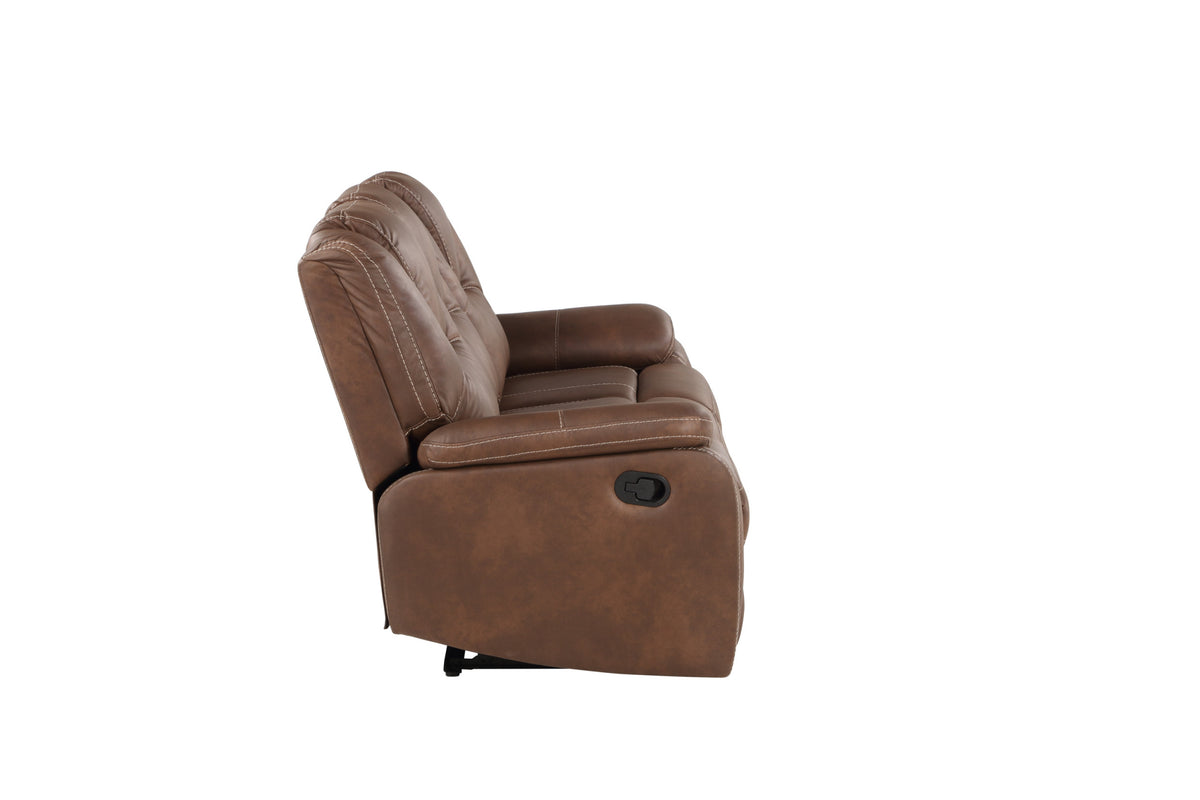 Katrine 3 Piece Living Room Set Brown Dark Brown Fabric