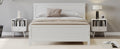 Wood Platform Bed Frame With Headboard, Mattress Foundation With Wood Slat Support, No Box Spring Needed, Queen Size, White Box Spring Not Required Queen White Wood Solid Wood Mdf