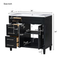 36'' Bathroom Vanity With Top Resin Sink, Freestanding Bathroom Storage Cabinet With 2 Drawers And A Tip Out Drawer, Solid Wood Frame Vanity Set, Height Adjustable Shelf 3 Black 2 2 Adjustable Shelves Bathroom Freestanding Solid Wood Mdf Resin Painted