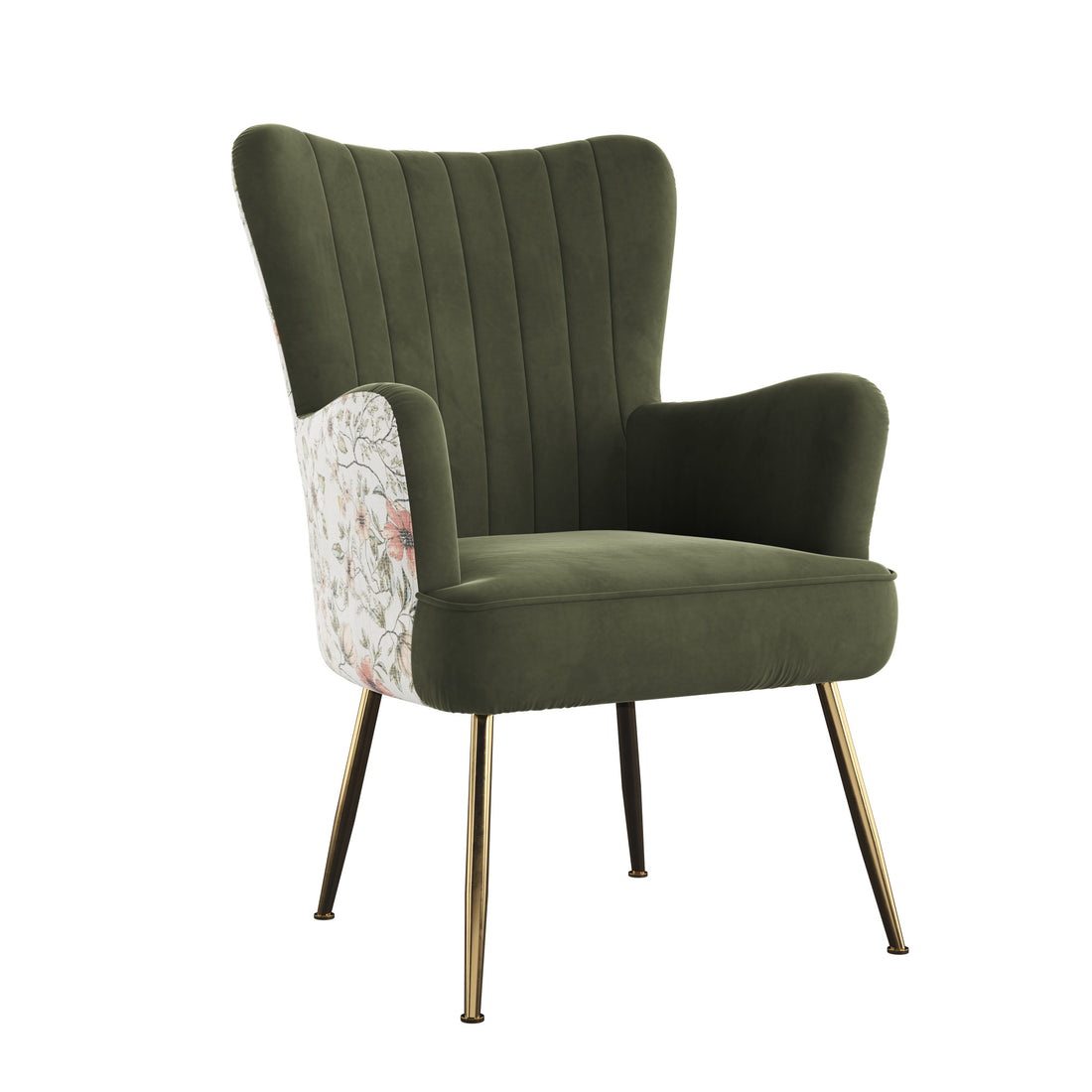 Amirra Green Accent Chair Green Foam Solid Wood