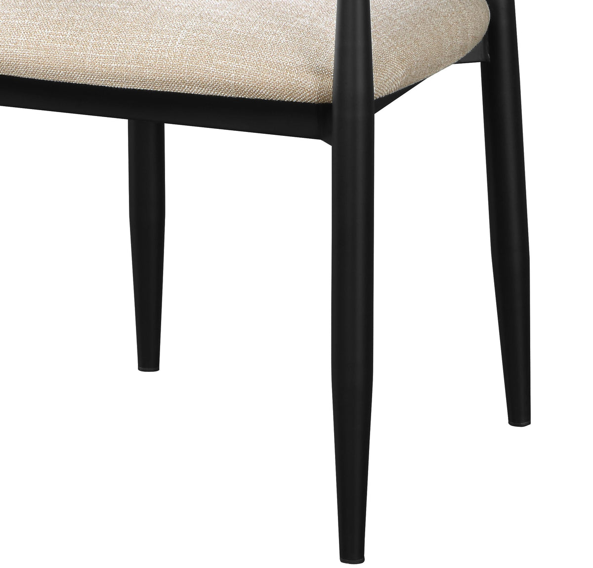 Jaramillo Beige Linen & Black Finish Side Chair Set Of 2 Beige Linen,Metal,Synthetic Wood