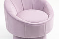 Mid Century Modern Accent Chair With Wood Frame, Upholstered Living Room Chairs With Waist Cushion, Reading Armchair For Bedroom Sunroom Purple Velvet