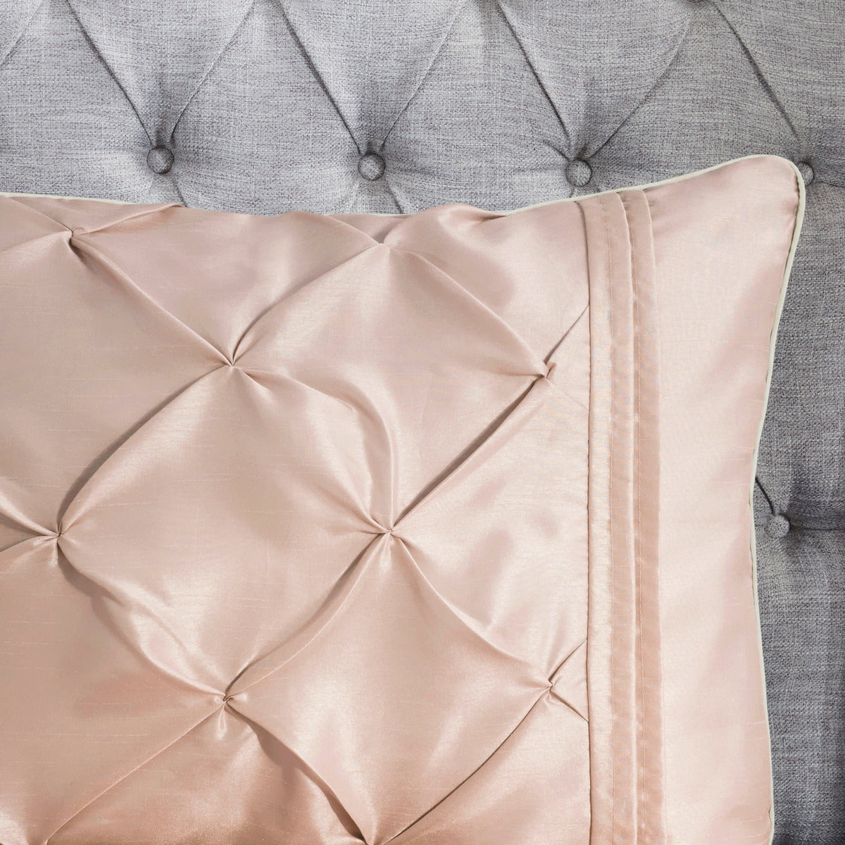 7 Piece Tufted Comforter Set Blush Cal King California King Blush Polyester